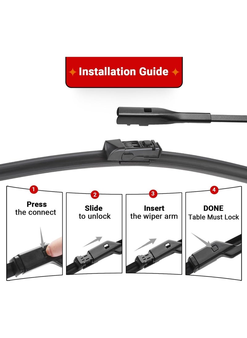استبدال شفرات مساحات الزجاج الأمامي لتويوتا CHR C-HR 2018 2019 2020 2021 جودة المصنع الأصلية، مجموعة شفرات المساحات الأمامية والخلفية للسيارة - 26" 16" 14" (مجموعة من 3 قطع) - Image 3